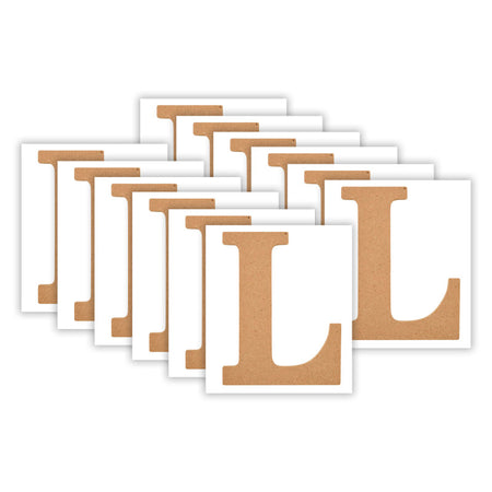 MDF Letter, L, 5 Inch, Pack of 12
