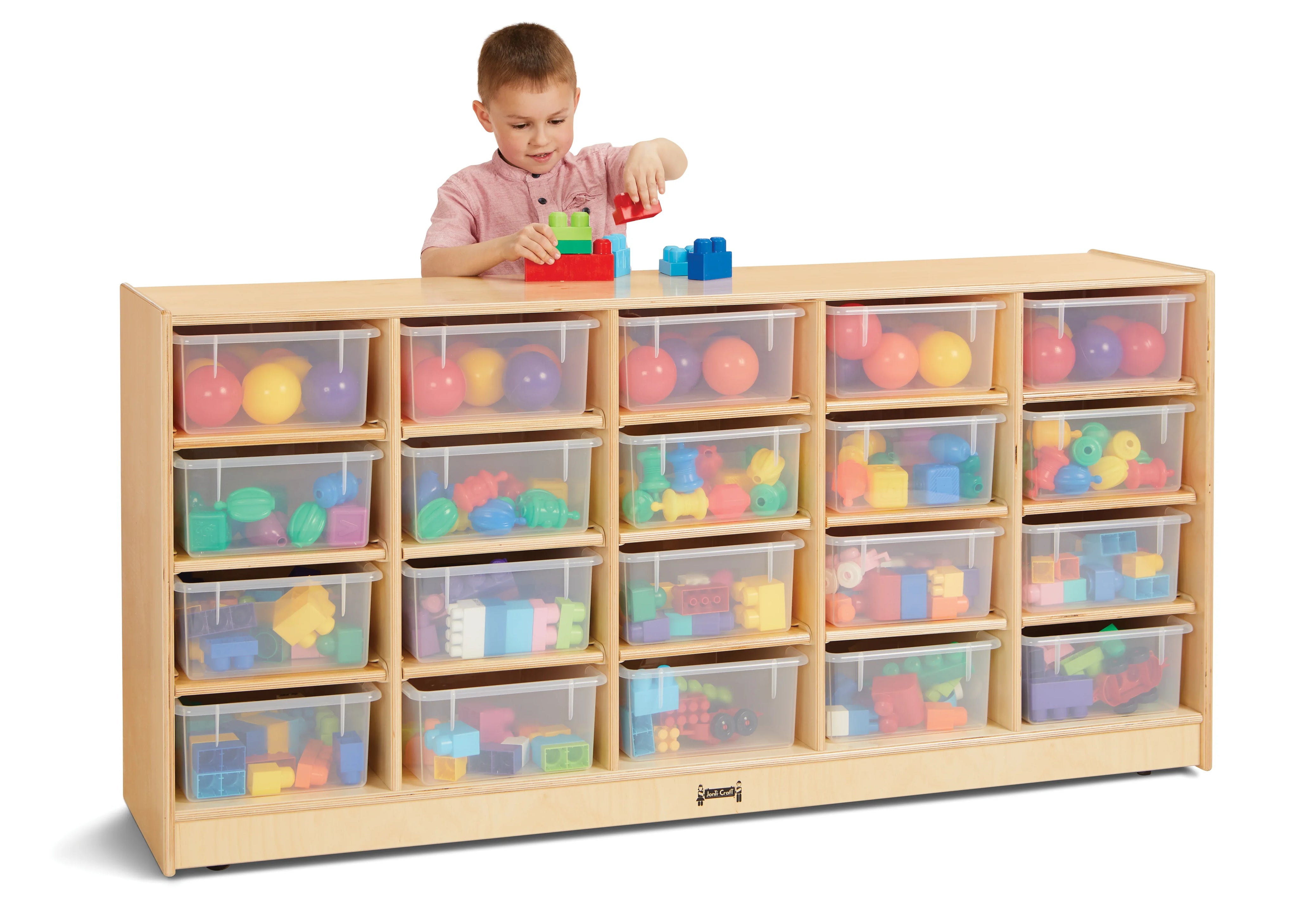Jonti-Craft® 20 Tub Mobile Storage - with Clear Tubs