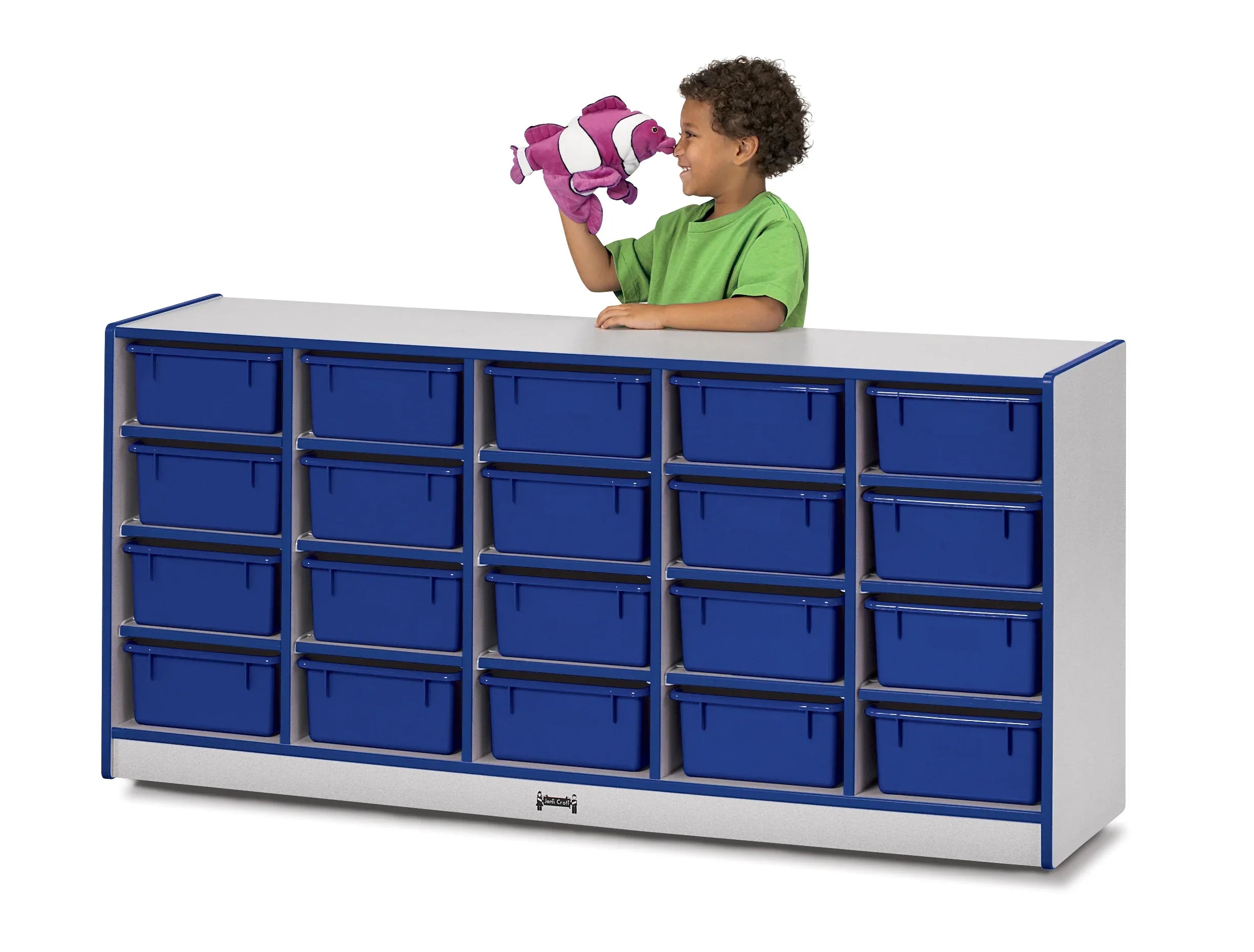 Rainbow Accents® 20 Tub Mobile Storage - with Tubs - Blue