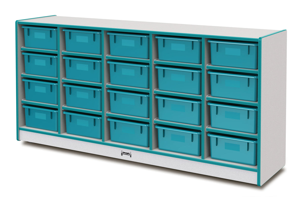 Rainbow Accents® 20 Tub Mobile Storage - with Tubs - Teal