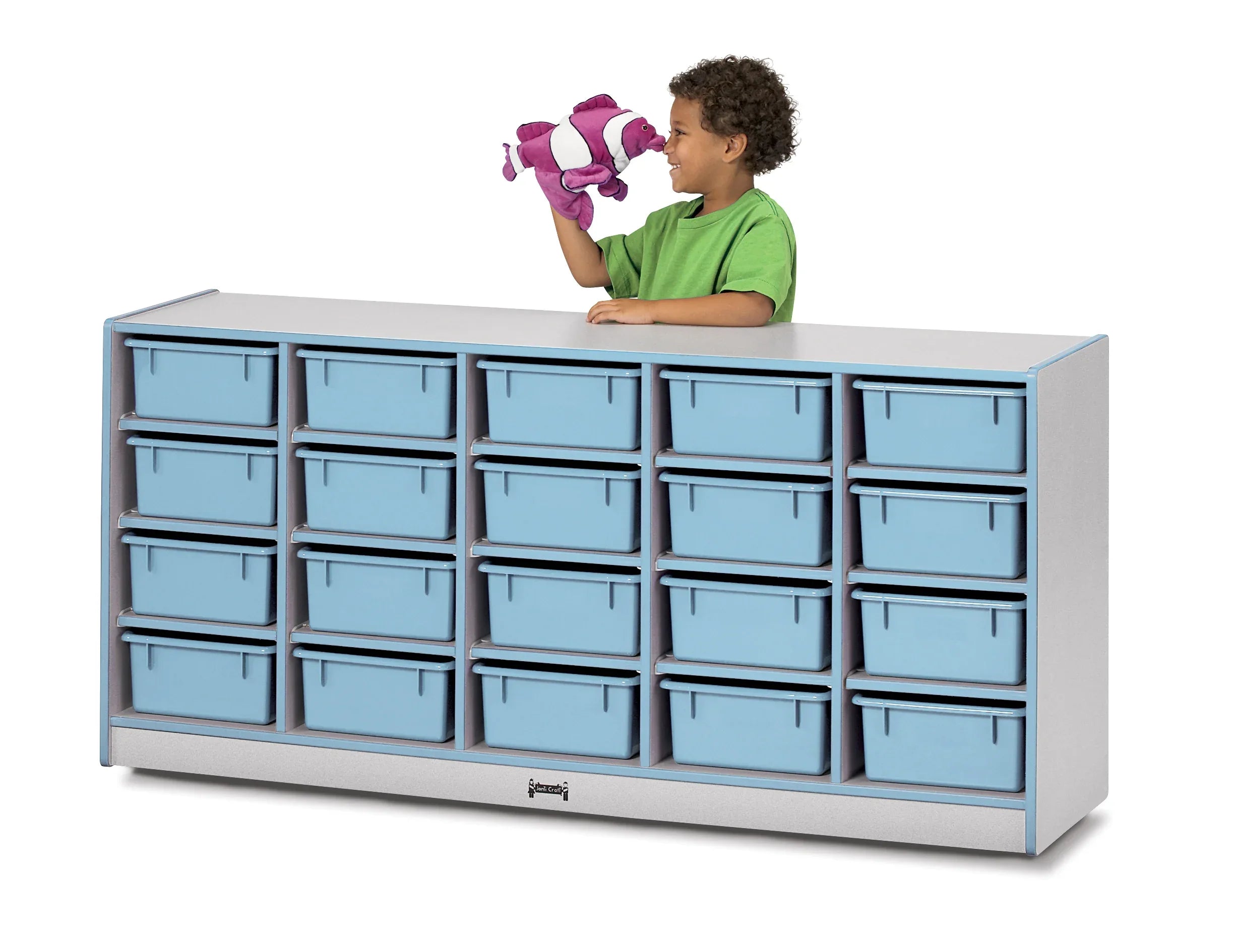 Rainbow Accents® 20 Tub Mobile Storage - with Tubs - Coastal Blue