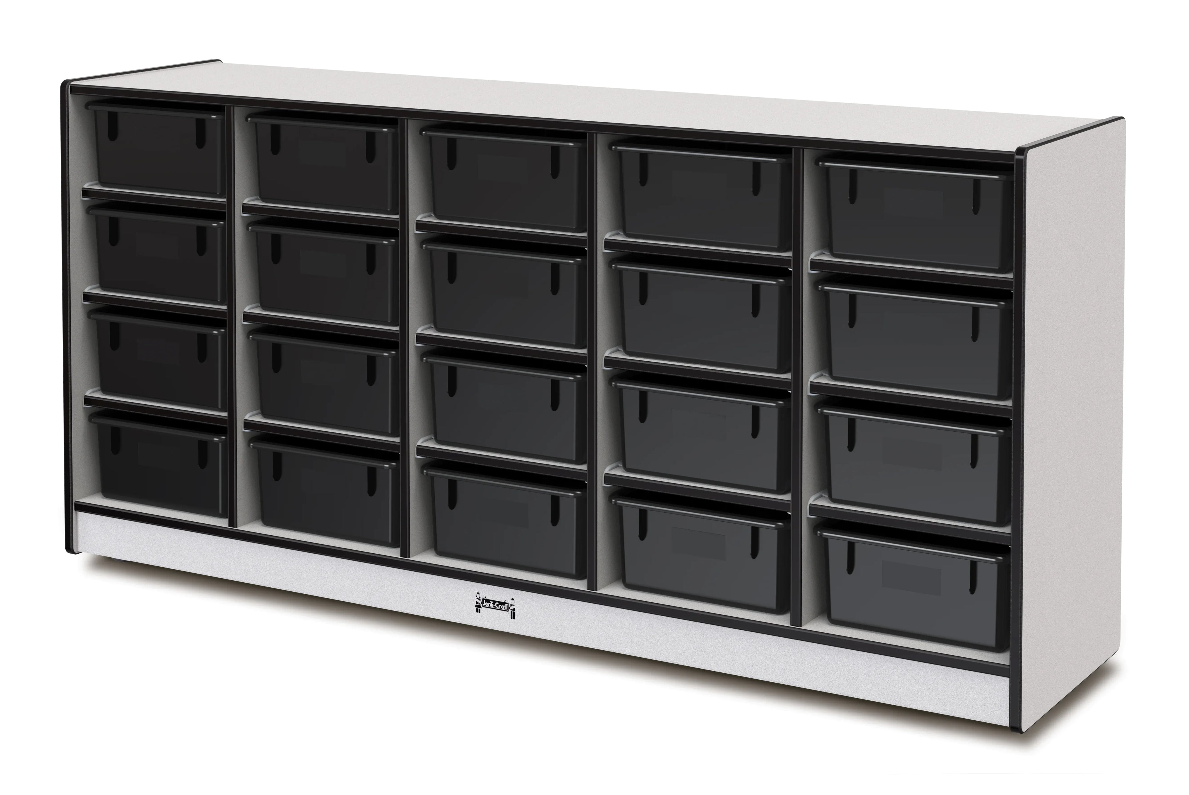 Rainbow Accents® 20 Tub Mobile Storage - with Tubs - Black