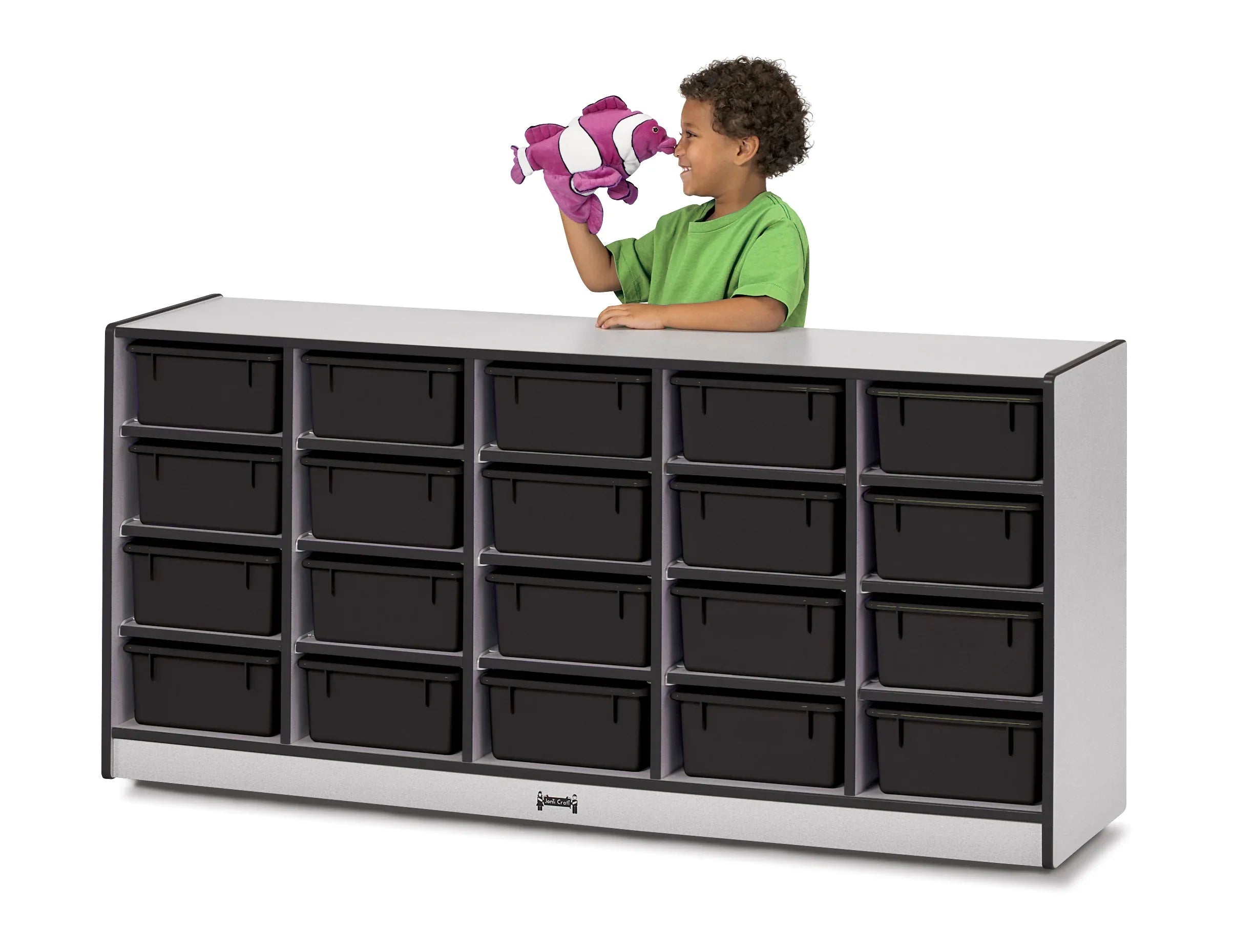 Rainbow Accents® 20 Tub Mobile Storage - with Tubs - Black