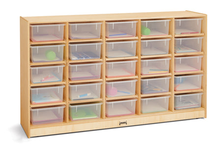 Jonti-Craft® 25 Tub Mobile Storage - with Clear Tubs - Magnetic Write-n-Wipe Back