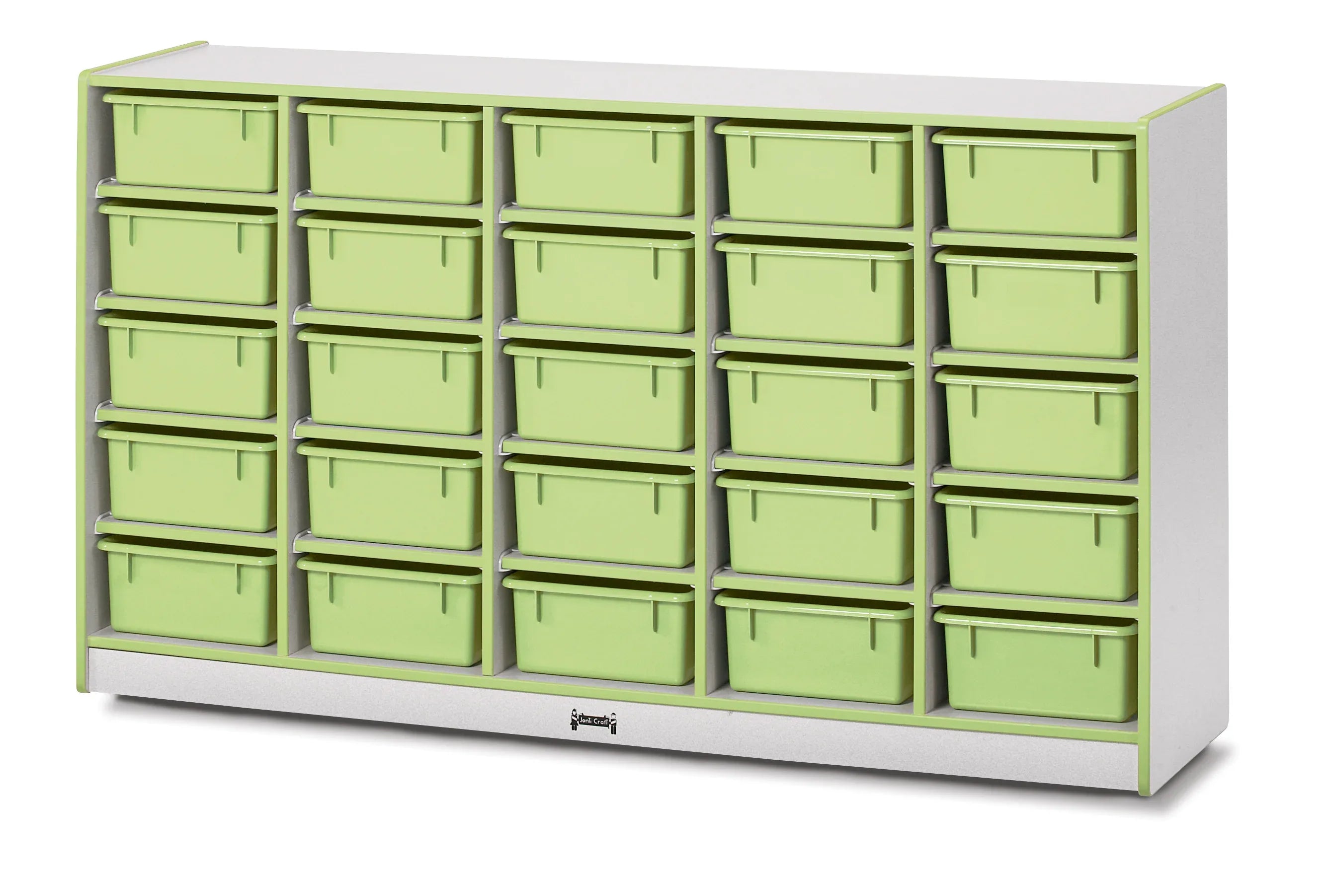 Rainbow Accents® 25 Tub Mobile Storage - with Tubs - Key Lime Green