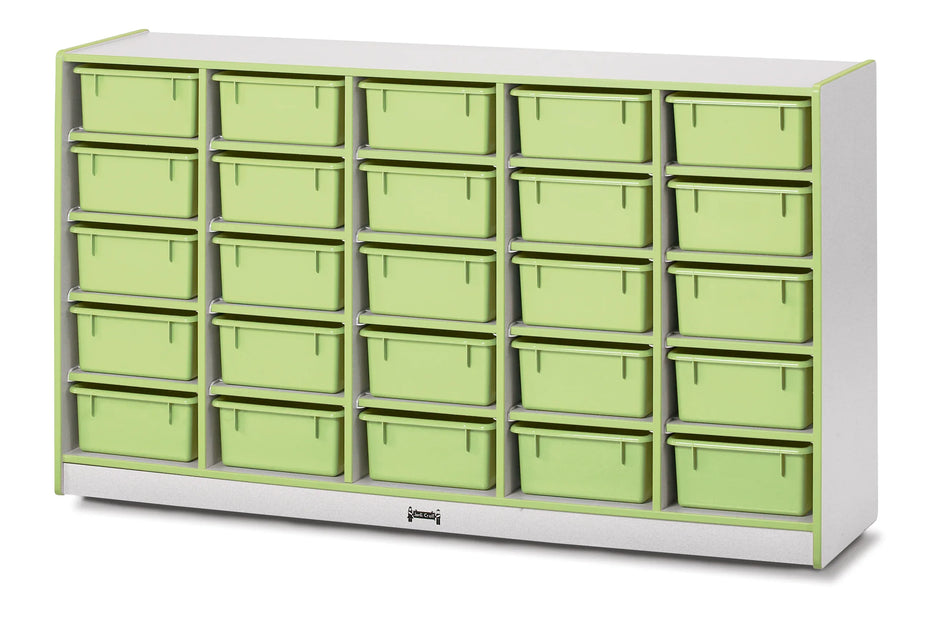 Rainbow Accents® 25 Tub Mobile Storage - with Tubs - Key Lime Green