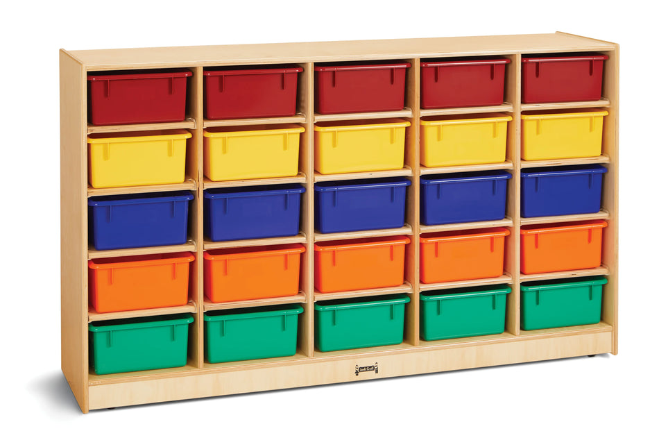 Jonti-Craft® 25 Tub Mobile Storage - with Colored Tubs - Magnetic Write-n-Wipe Back