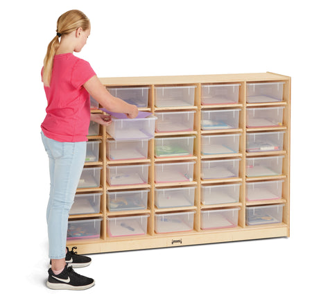 Jonti-Craft® 30 Tub Mobile Storage - with Clear Tubs - Magnetic Write-n-Wipe Back