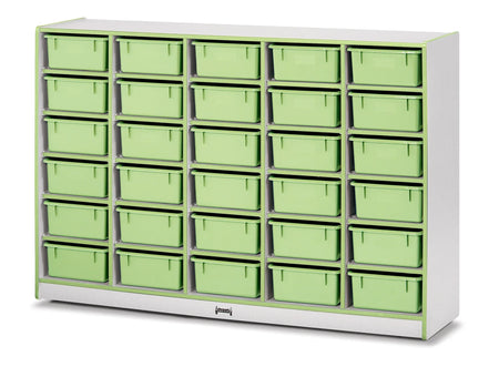 Rainbow Accents® 30 Tub Mobile Storage - with Tubs - Key Lime Green