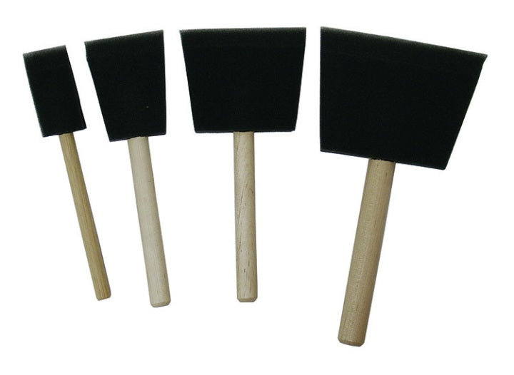 Wooden Handle Foam Brush 4-Inch