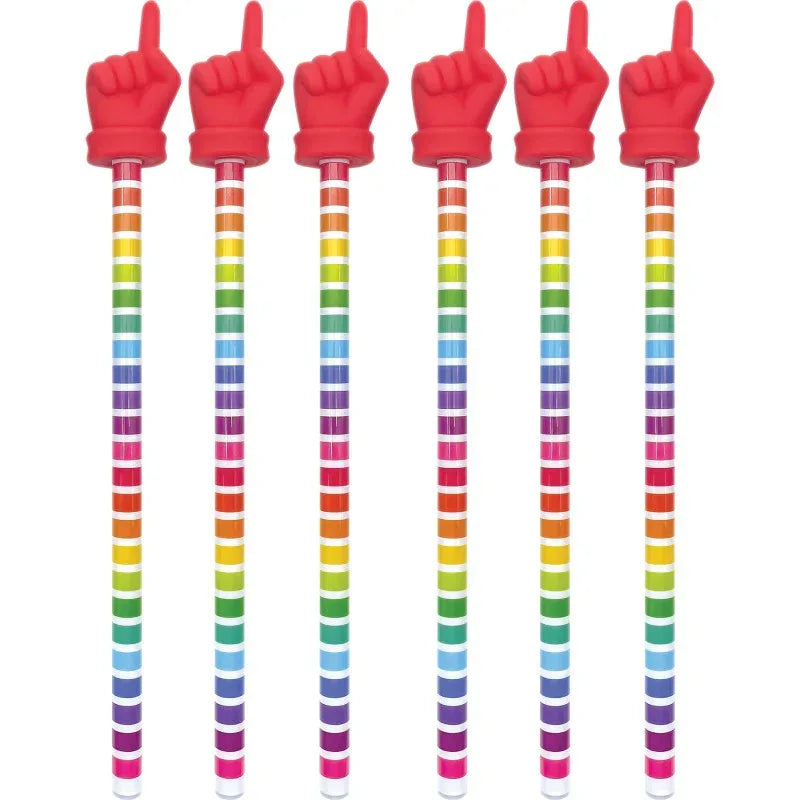 Colorful Stripes Hand Pointer, Pack of 6