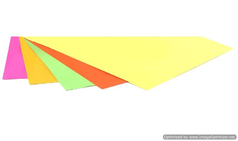 Hygloss Fluorescent Poster Board 5 Assorted Color Sheets - 7" X 11"