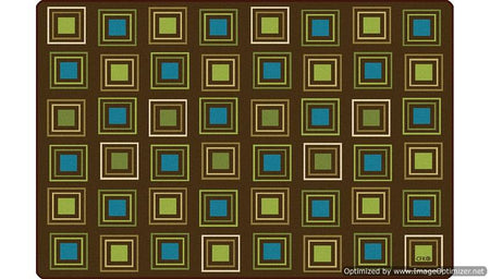 Kids Literacy Squares Nature Carpet 8' x 12' (without Letters)