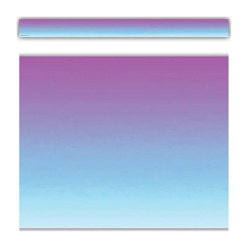 Purple and Blue Color Wash Straight Border Trim, 35 Feet