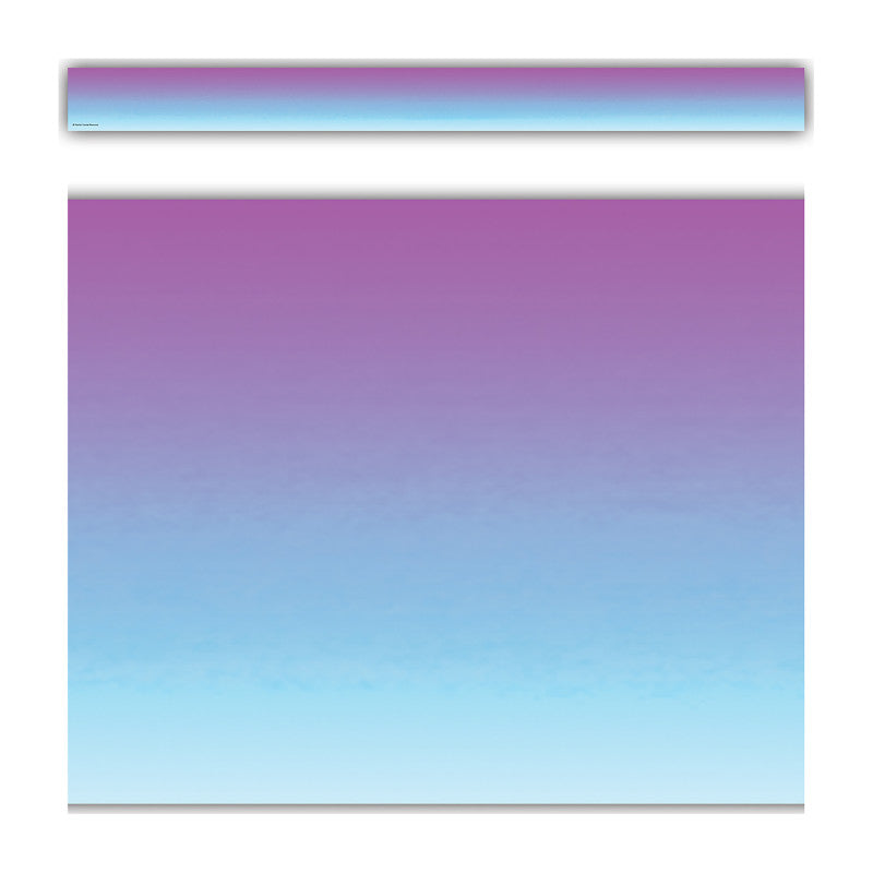 Purple and Blue Color Wash Straight Border Trim, 35 Feet