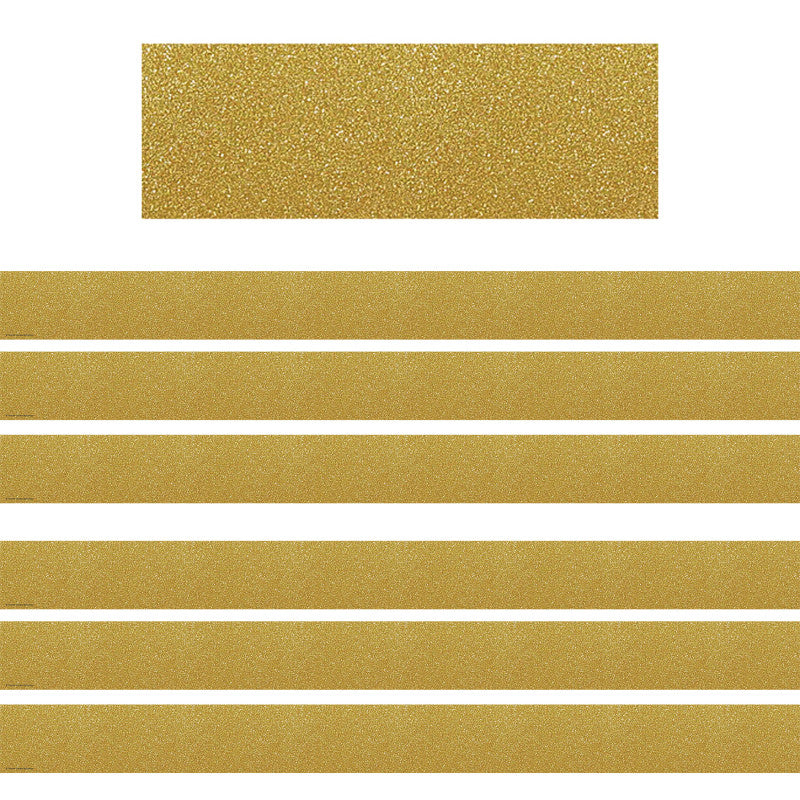 Confetti Gold Straight Border Trim, 35 Feet Per Pack, 6 Packs