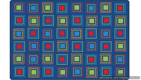 Kids Literacy Squares Primary Carpet 4' x 6' (without Letters)