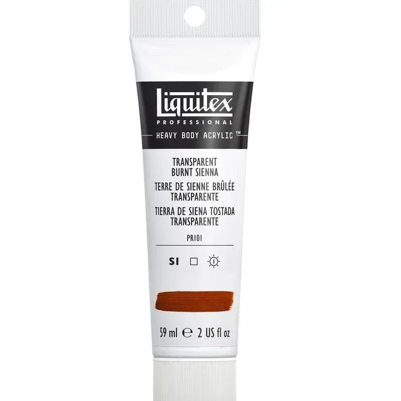 Professional Heavy Body Acrylic Paint, 59 mL Tube, Transparent Burnt Sienna