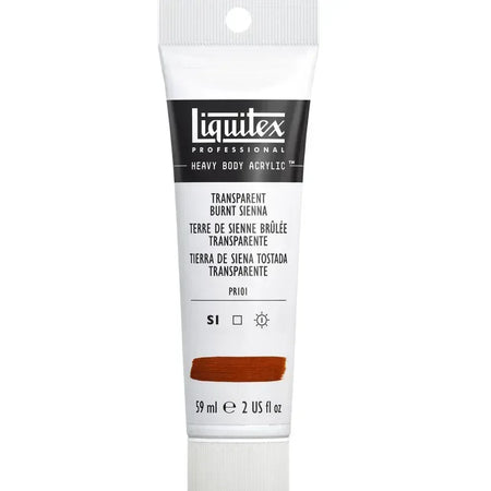 Professional Heavy Body Acrylic Paint, 59 mL Tube, Transparent Burnt Sienna