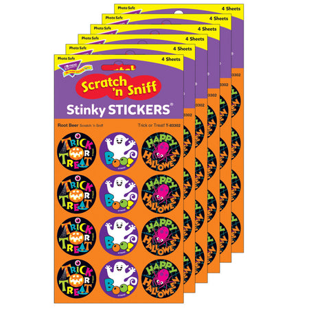 Trick or Treat!/Root Beer Stinky Stickers&reg;, 48 Per Pack, 6 Packs
