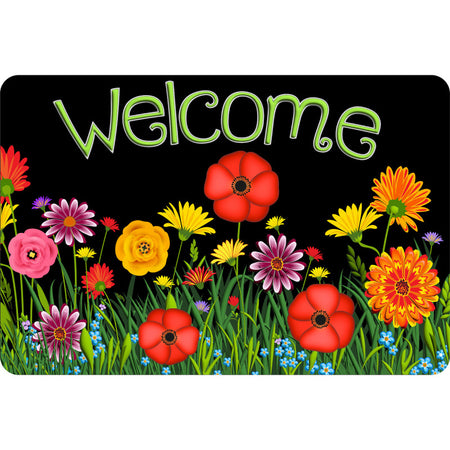 Smart Poly&trade;, The Original Fun Mat&trade;, Welcome Mat, 15.5" x 23.5", Wildflowers, Welcome