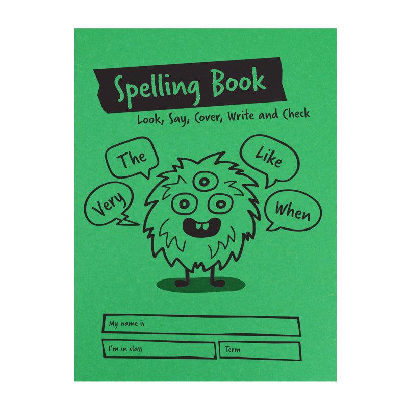 Little Monsters Spelling Test Book, A5, 32 Pages, Green