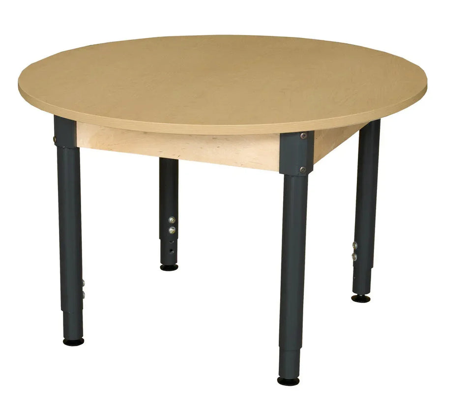 42" Round High Pressure Laminate Table with Hardwood Legs- 14"