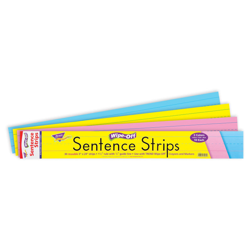 24" Multicolor Wipe-OffÂ® Sentence Strips