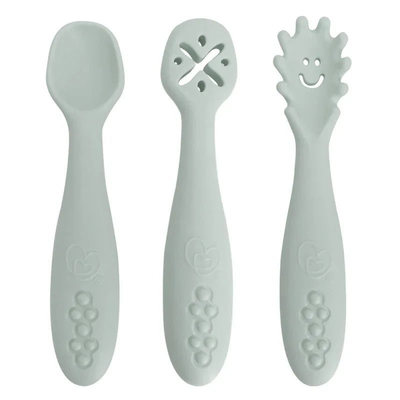 Silicone Scoop, Mash & Twist 3-Piece Cutlery Set, Seafoam