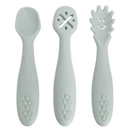 Silicone Scoop, Mash & Twist 3-Piece Cutlery Set, Seafoam