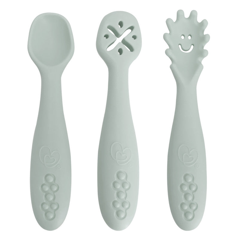 Silicone Scoop, Mash & Twist 3-Piece Cutlery Set, Seafoam