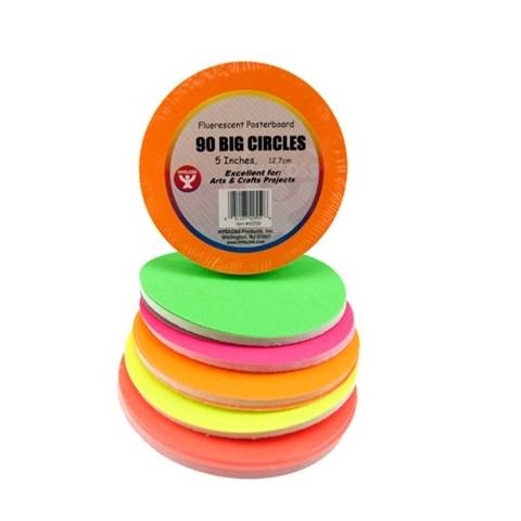 Hygloss 5" Fluorescent Poster Board Circles