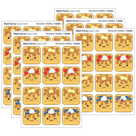 Wonderful Waffles, Maple Syrup Scent Scratch 'n Sniff Stinky Stickers&reg;, 48 Per Pack, 6 Packs
