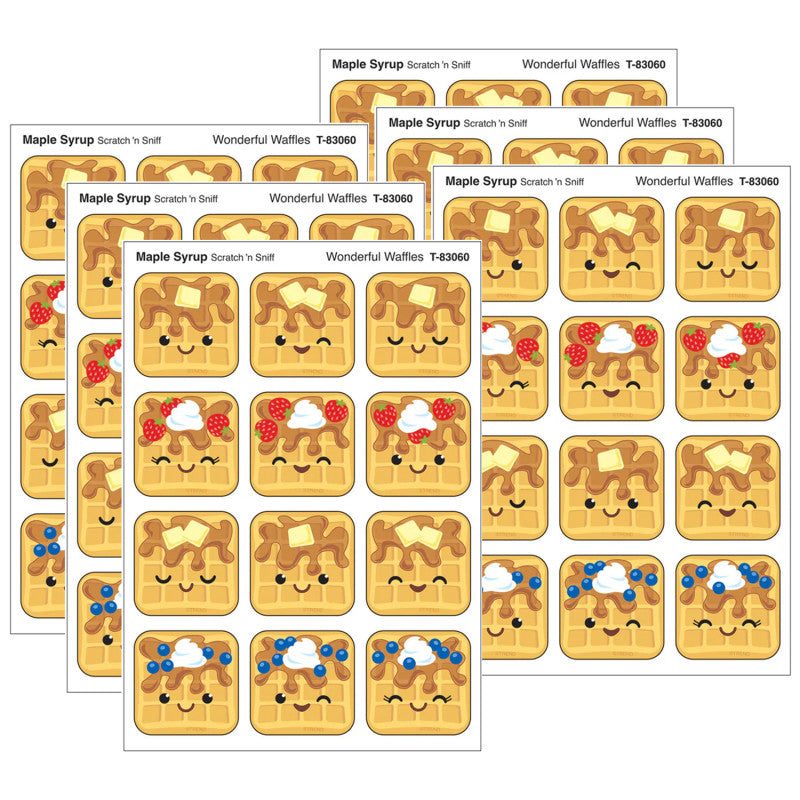Wonderful Waffles, Maple Syrup Scent Scratch 'n Sniff Stinky Stickers&reg;, 48 Per Pack, 6 Packs