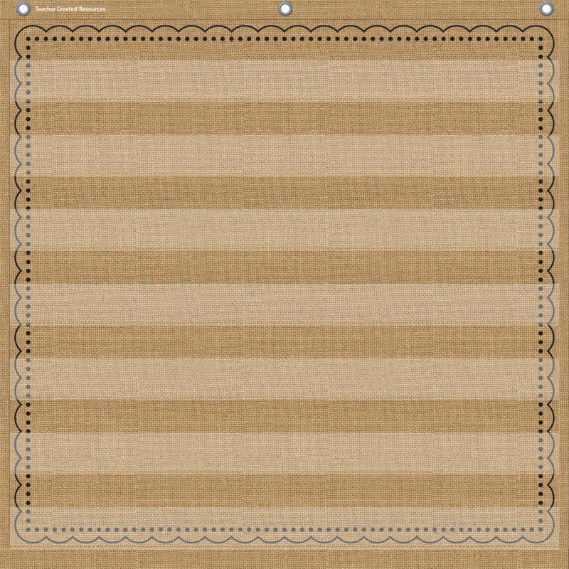 7-Pocket Pocket Chart, Burlap Design, 28" x 28"