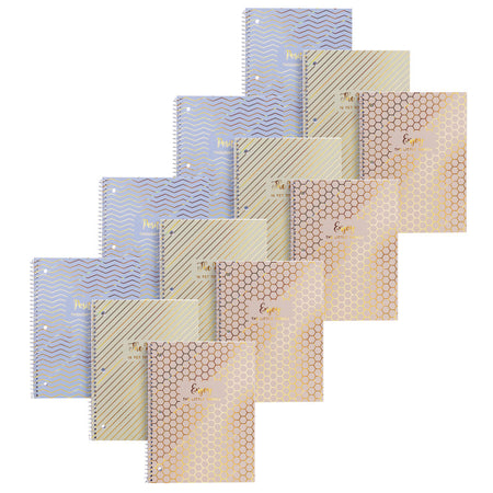 Haze 1-Subject Notebook, 3 Per Pack, 4 Packs