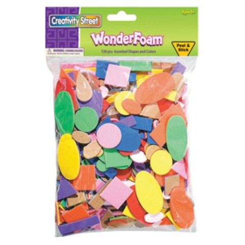 Self-Adhesive Peel & Stick WonderFoam Shapes-720 Pcs/Bag