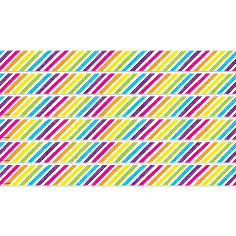 Brights 4Ever Stripes Straight Border Trim, 35 Feet Per Pack, 6 Packs