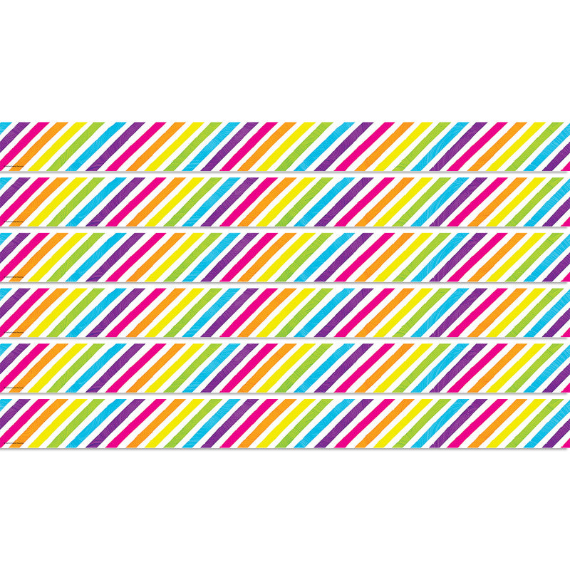 Brights 4Ever Stripes Straight Border Trim, 35 Feet Per Pack, 6 Packs
