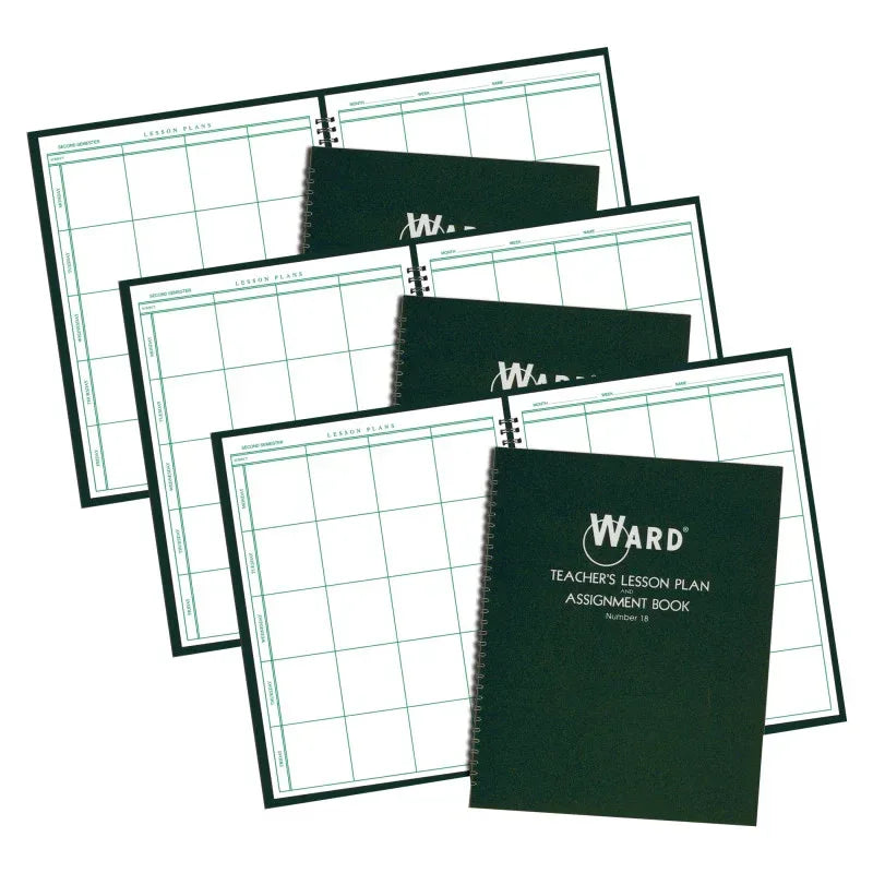 Teacher Lesson Plan/Assignment Book, 8 Period, 44 Weeks, Pack of 3