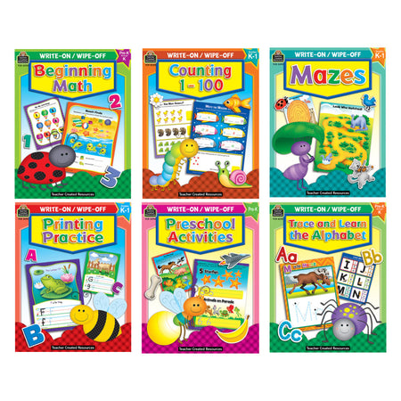 Ultimate Early Learning Write & Wipe Activity Book Kit &ndash; Math, Reading, Writing, and Puzzles
