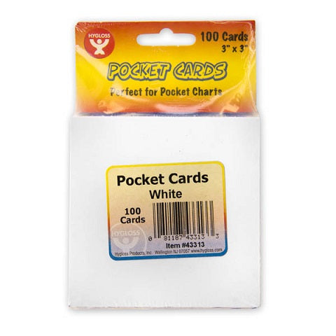 White Pocket Cards 2 in L x 2 in W. 100/pkg