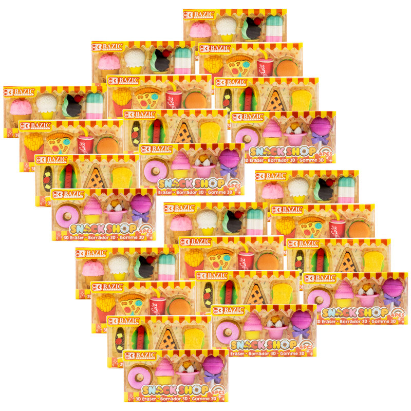 Snack Shop 3D Eraser Sets, 4 Per Set, 24 Sets