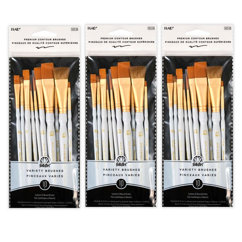 Artist Variety Brush Set, 10 Per Set, 3 Sets