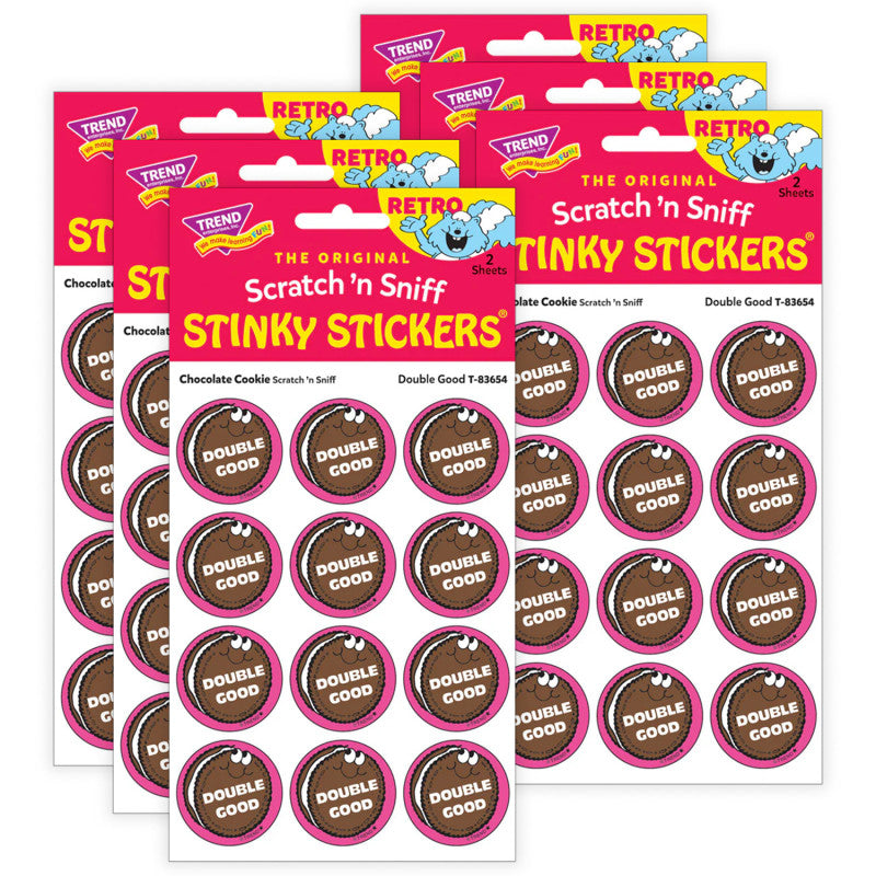 Double Good/ Chocolate Cookie Scent Stickers, 24 Per Pack, 6 Packs