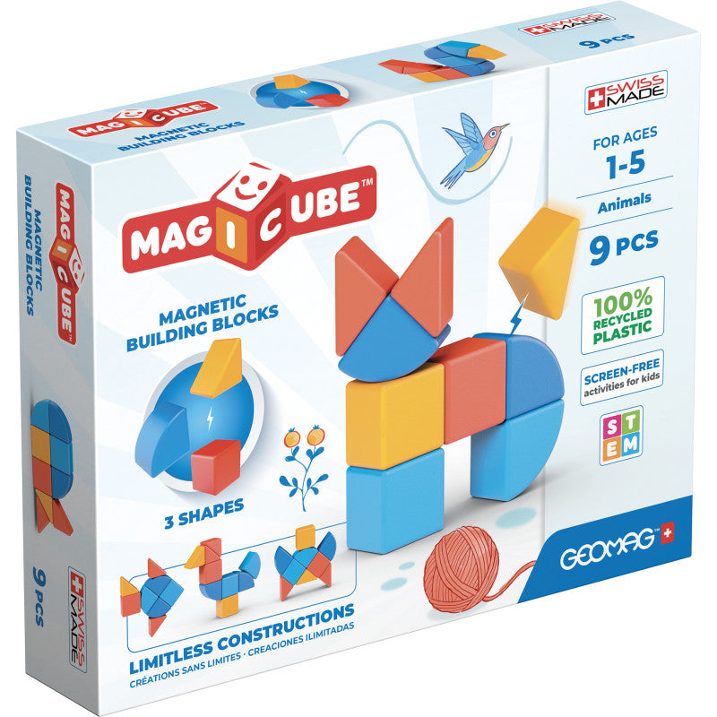 Magicube Magnetic Shapes & Animals Building Set, 9 Pieces