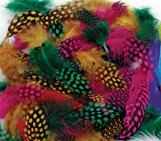 CREATIVITY STREET, SPOTTED FEATHERS, 7 GRAMS ASSORTED COLORS