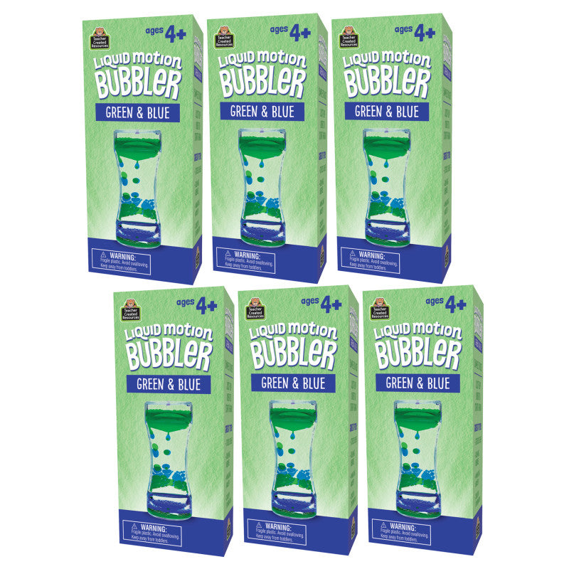 Liquid Motion Bubbler, Green & Blue, Pack of 6