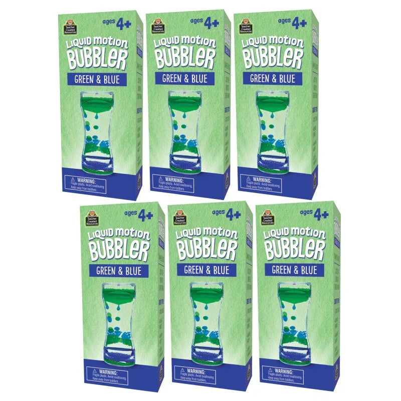 Liquid Motion Bubbler, Green & Blue, Pack of 6