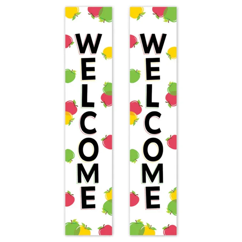 Apple Time Welcome 2-Sided Banner, 8" x 39", Pack of 2